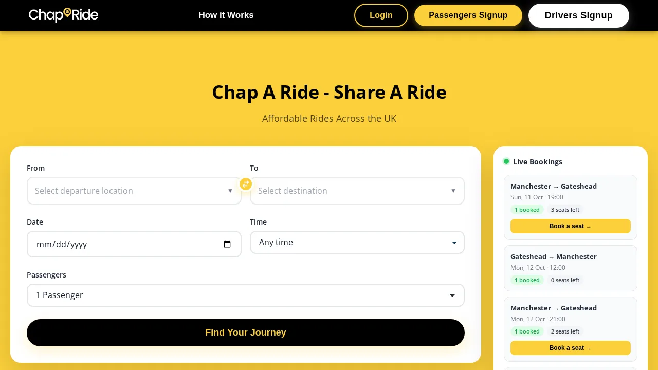 ChapaRide: website/source-page preview captured 11 Oct 2026. Not a product test.