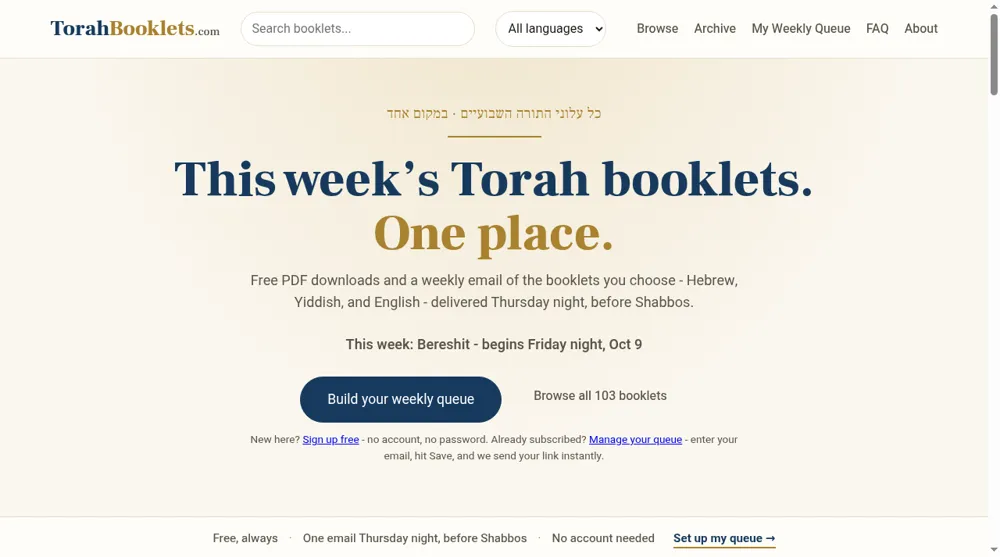TorahBooklets: website/source-page preview captured 8 Oct 2026. Not a product test.
